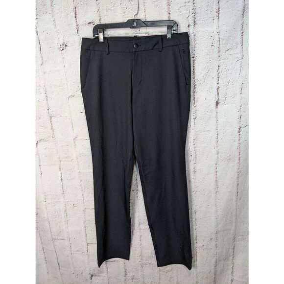 Lululemon Mens ABC Classic Fit 5 Pocket Chino Pants Size 36 x 34 Black Golf Athl - Picture 1 of 11